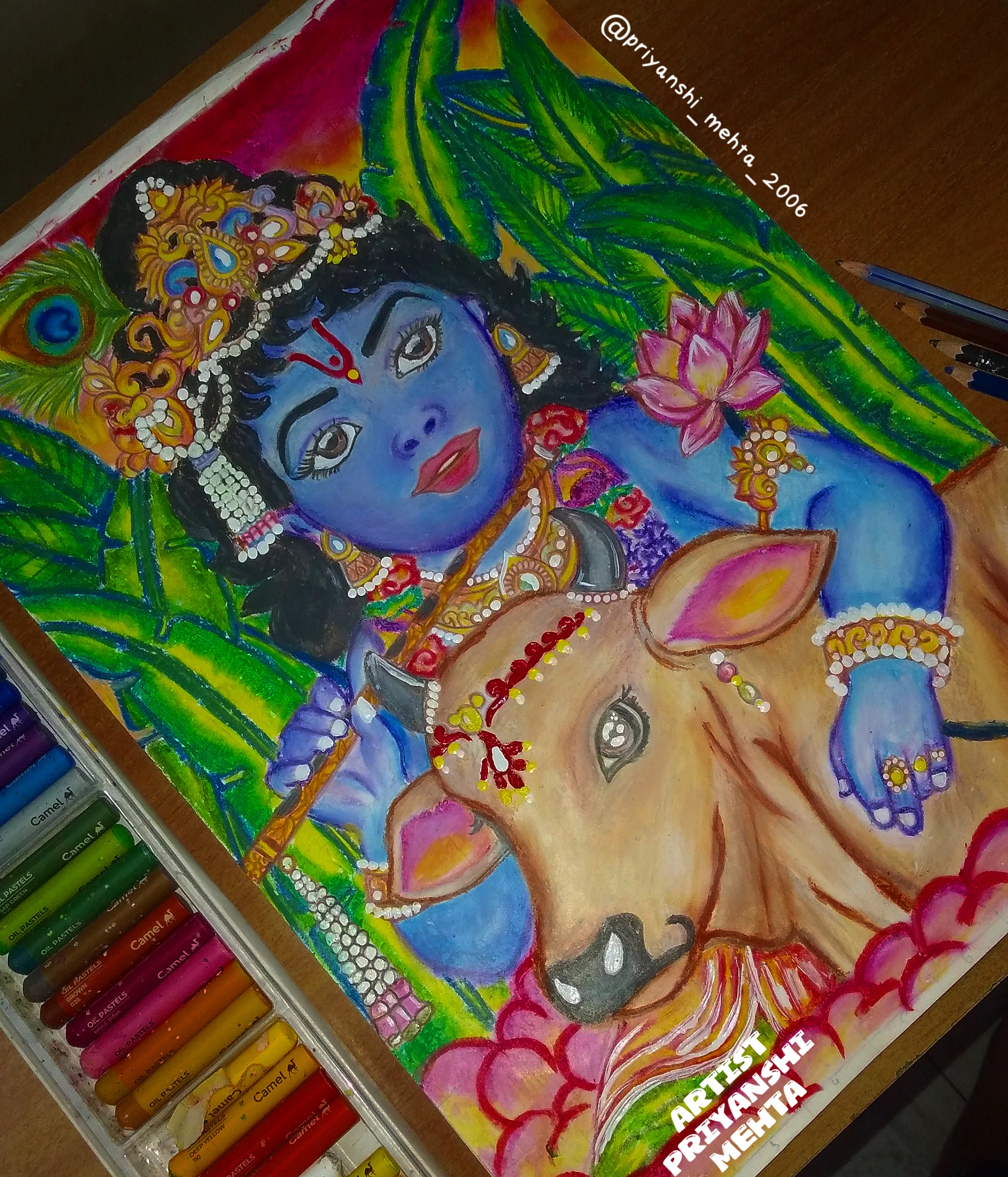 Lord Krishna oil painting