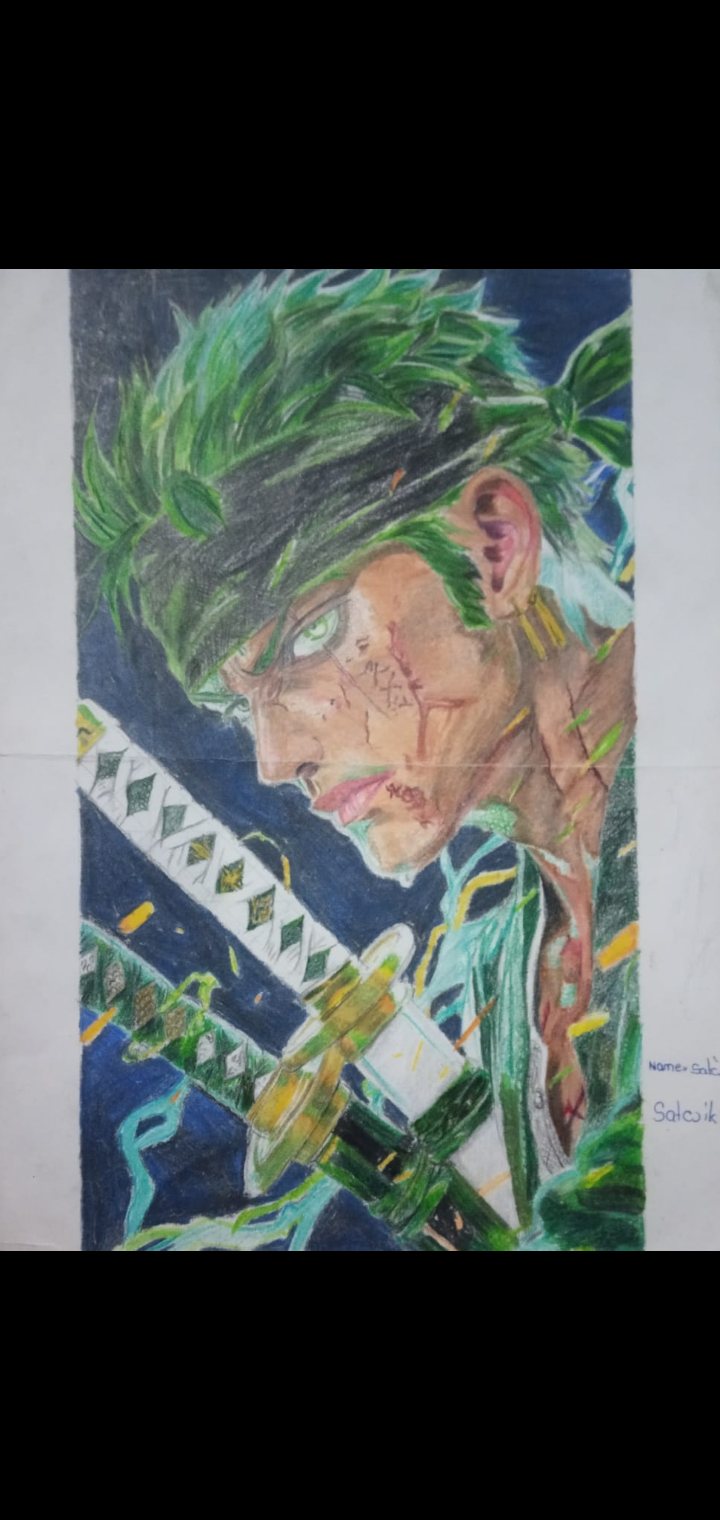 Realistic zoro drawing