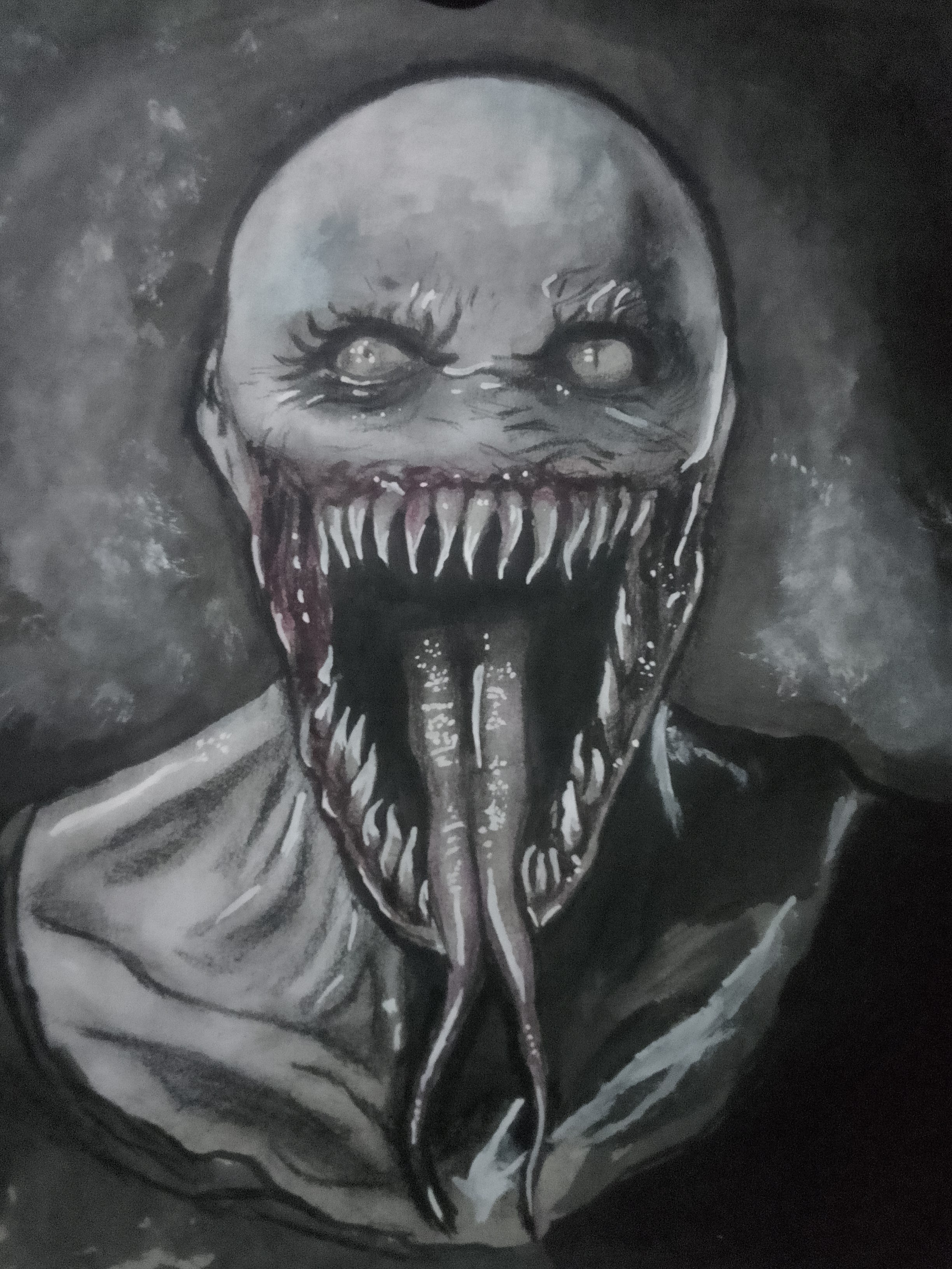 Venom drawing 19 hours drawing complete