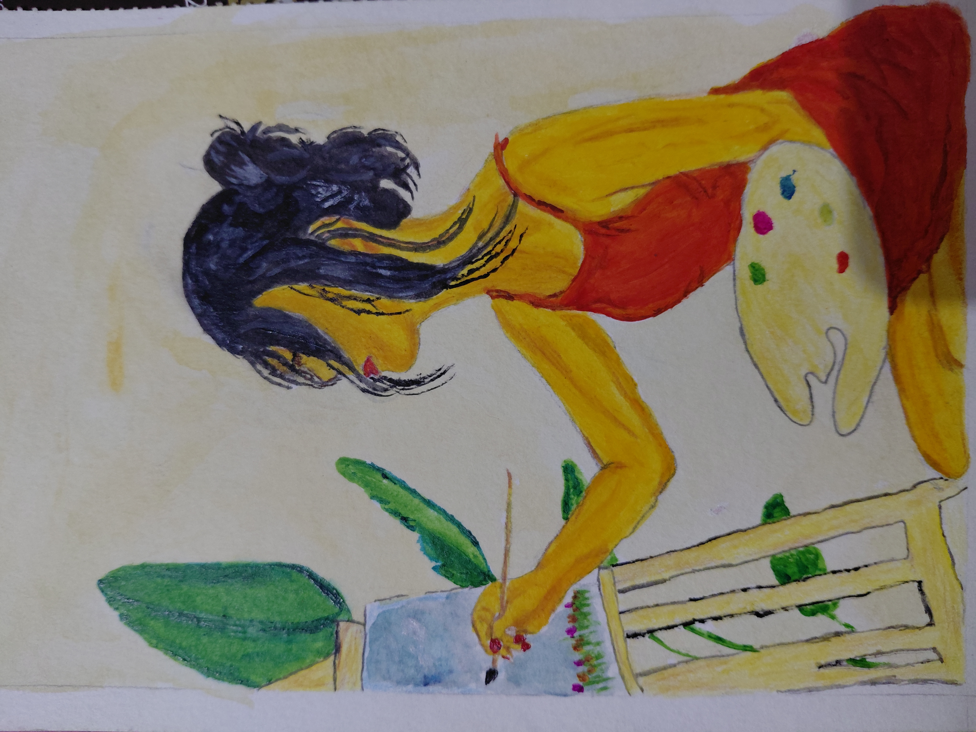 Girl painting