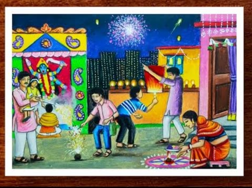 Diwali Festival Celebration Drawing
