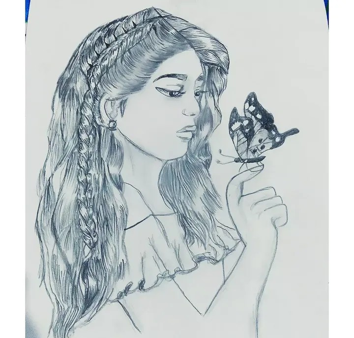 Girl enjoying with butterfly